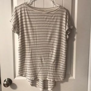 White with black stripe shirt